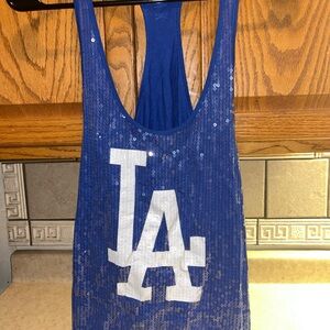 Pink Victoria secret Dodgers tank